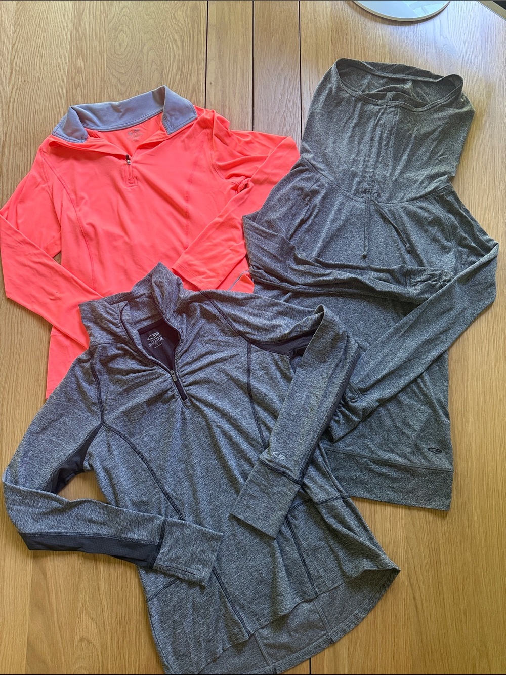 Champion Bundle! Athletic Quarter-Zip Tops - Coral & Heather Gray